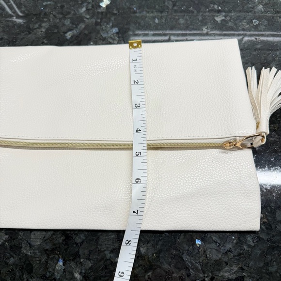 NWOT Rachel Miriam Women’s The Patch RM Logo Winter White Clutch